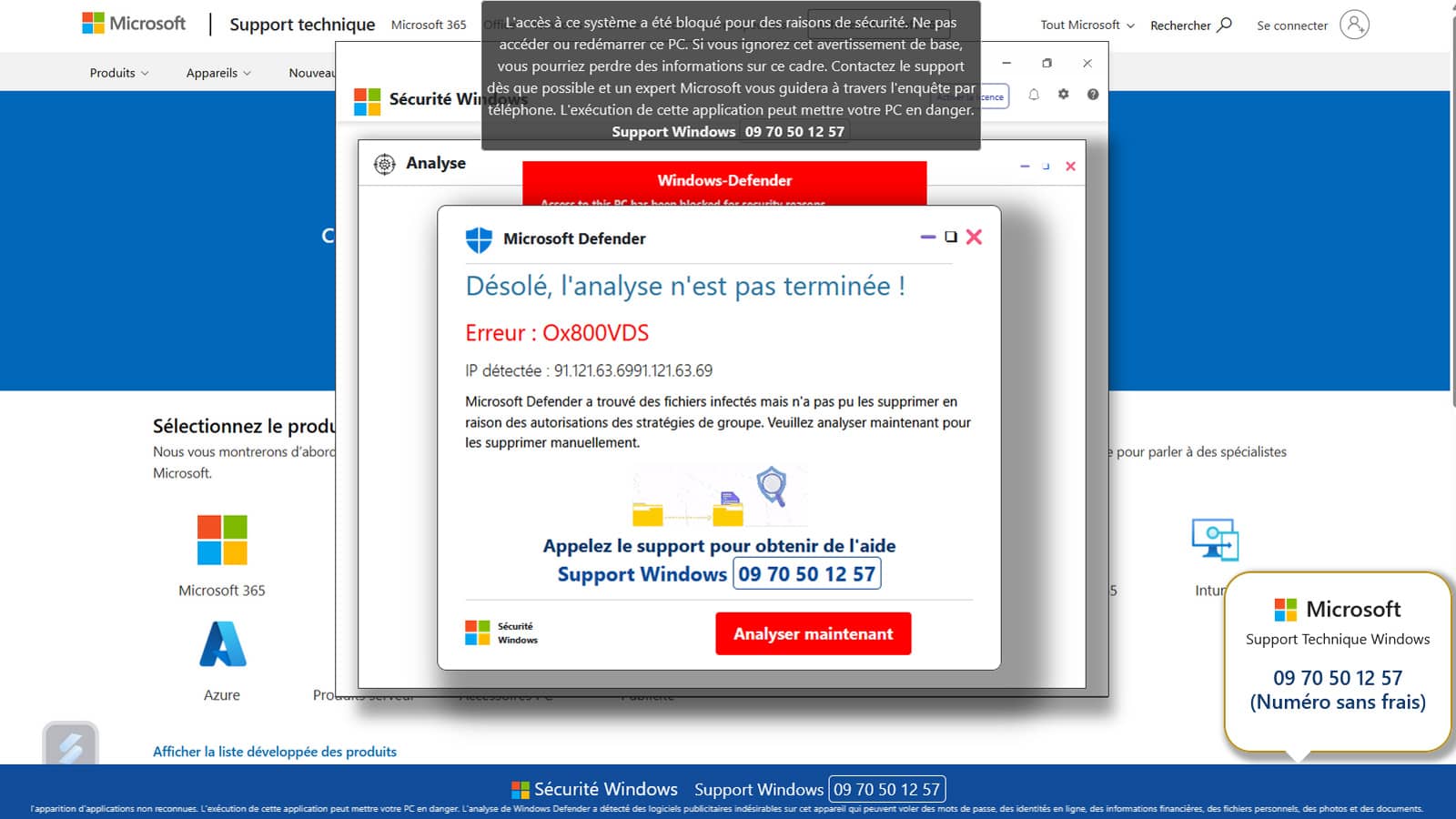 Erreur 0x800VDS l’arnaque au faux support Microsoft