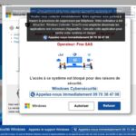 ’arnaque au faux support Windows après un clic sur une publicité sur Facebook