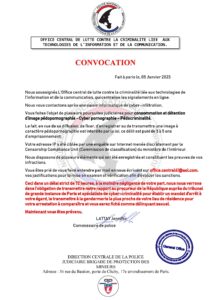 Arnaque convocation gendarmerie