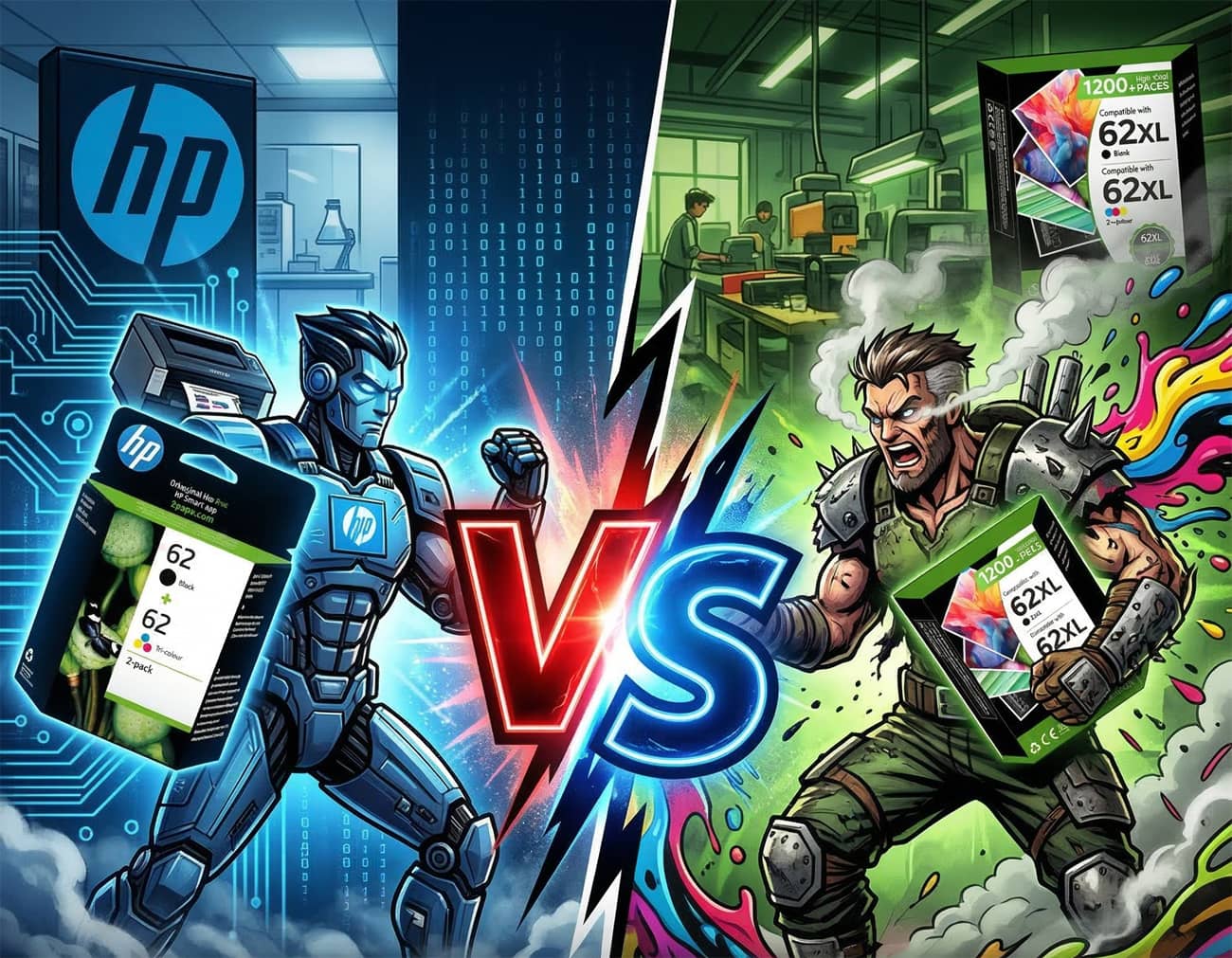 Cartouches 62 HP VS cartouches 62XL Washope (Crédit : Alex.I)