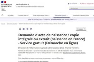 Aide et conseils pour demande extrait acte de naissance en ligne