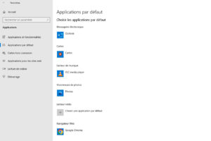 Logiciel PC application par défaut