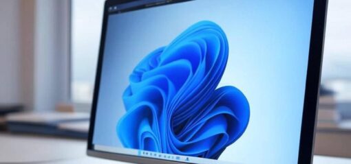 Écran de PC sur un bureau avec Windows 11 ( crédit : Alex.I Grok )