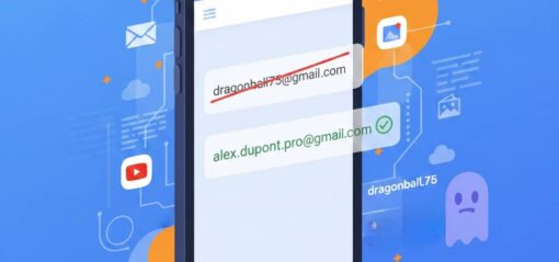 Adresse mail Dragonball75@gmail.com en Alex.Dupont.Pro (Crédit : Alex.I)