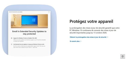Mise à jour ESU Windows 10 - protégez votre appareil