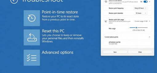 Le système Point-in-time Restore pour la récupération (Crédit : Microsoft)