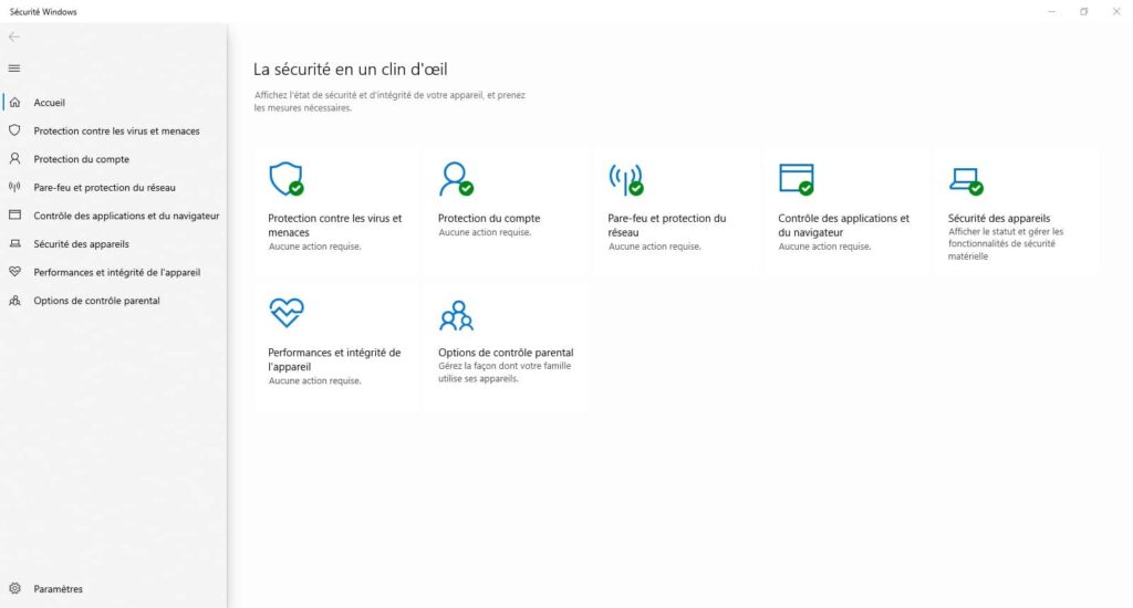 État de la sécurité et de l’intégralité Windows en un clin d’œil