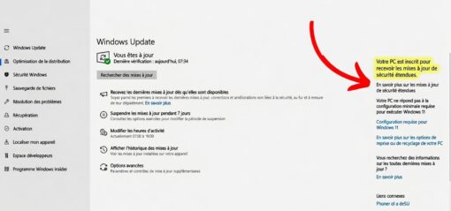 La page de Windows Update sur Windows 10 (Crédit : capture Windows 10)
